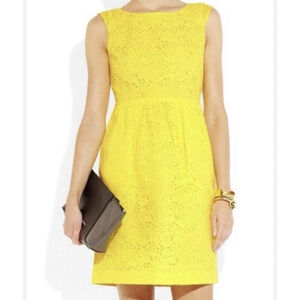 NWOT J. CREW Bright Yellow Floral Lace Dress Size 6